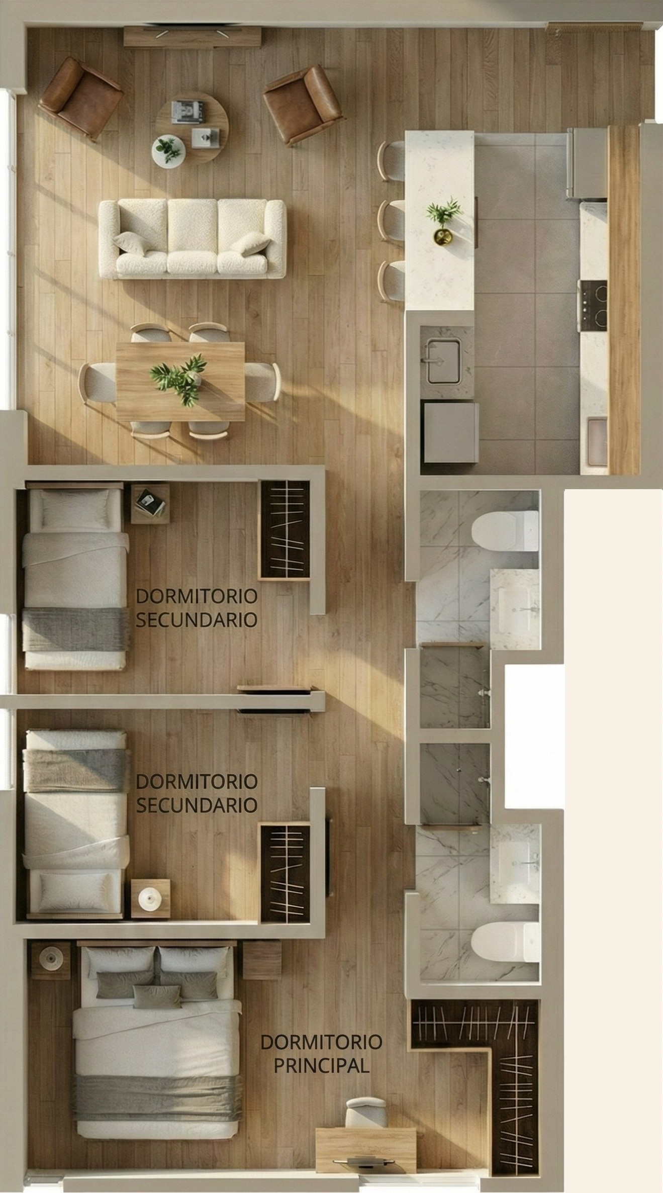 Tipologia 3D-A - 74 m2